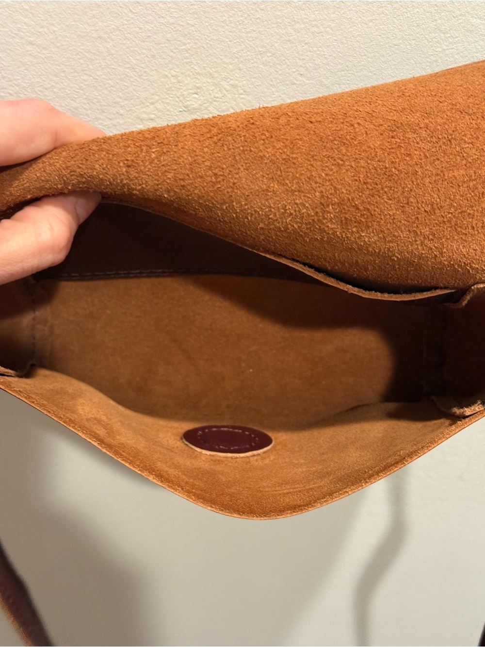 Portland Leather Brown Leather Crossbody Bag - Classic Flap Shoulder Purse - Picture 4 of 5